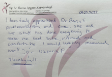 I have appreciated Dr. Burcu's professionalism and care.